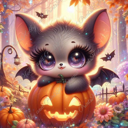 Fledermaus im Halloween-Kürbis