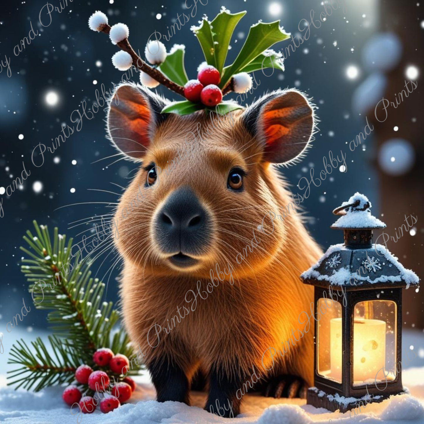 kleines Capybara im Schnee