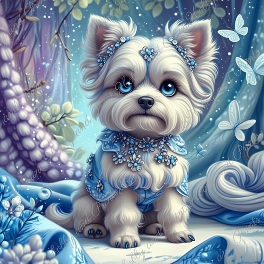 Hund Ricky im Winterwunderland