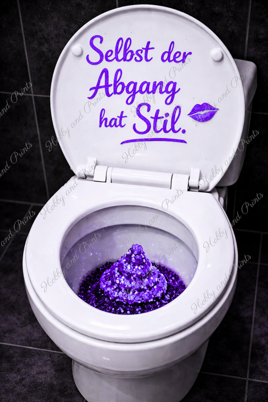 WC Toilette Violett Abgang mit Stil