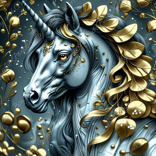 Majestätisches Einhorn Übbe mit goldenen Akzenten