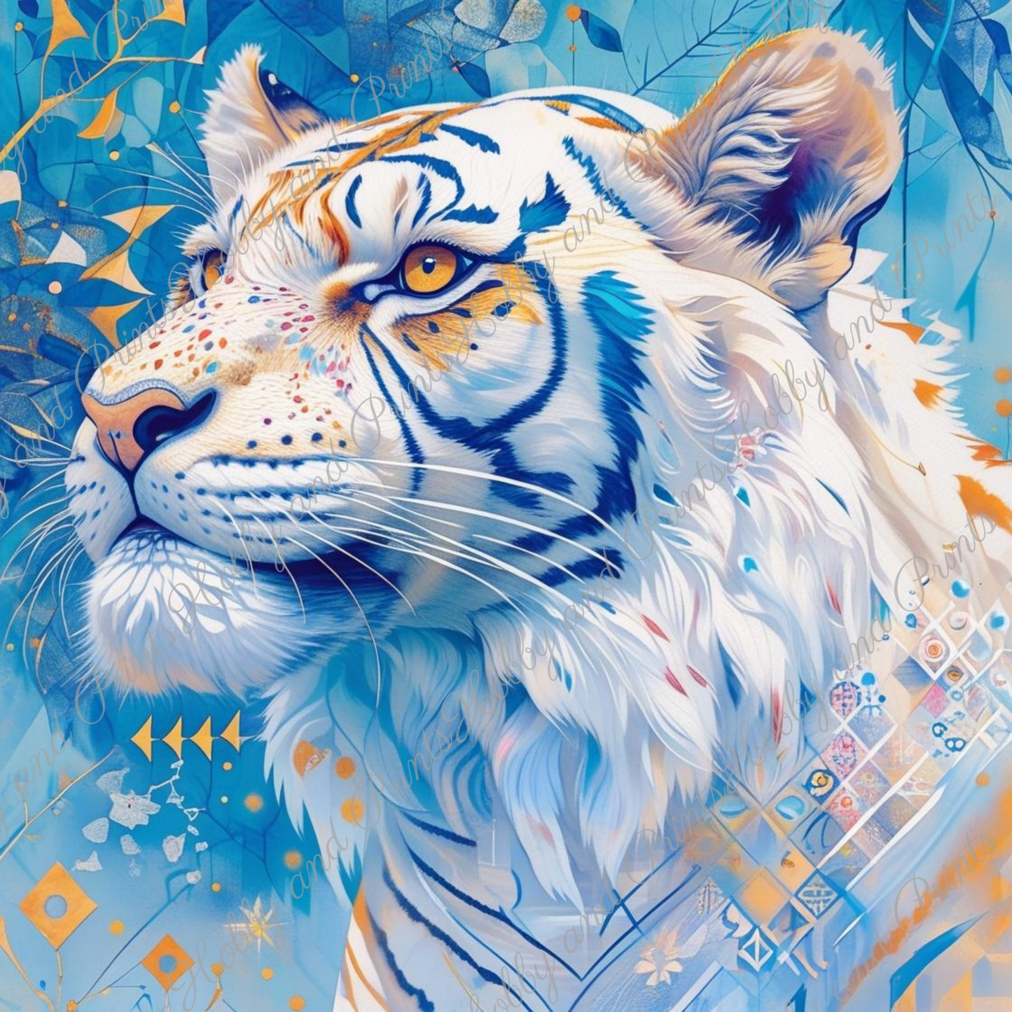 weißer Tigerkopf Kawaii