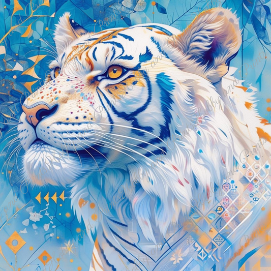 weißer Tigerkopf Kawaii