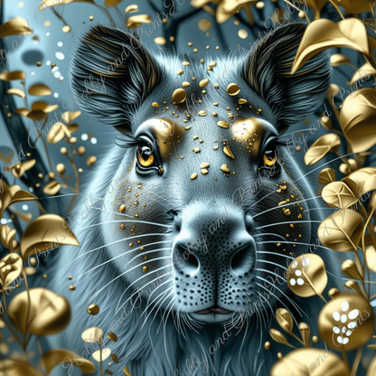 Majestätisches Capibara Siegur mit goldenen Akzenten