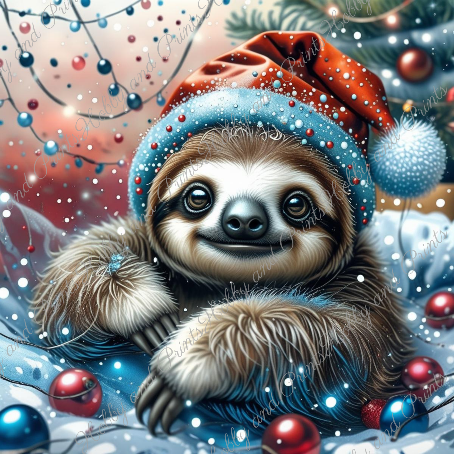 Faultier Uwe mit Weihnachtsmütze