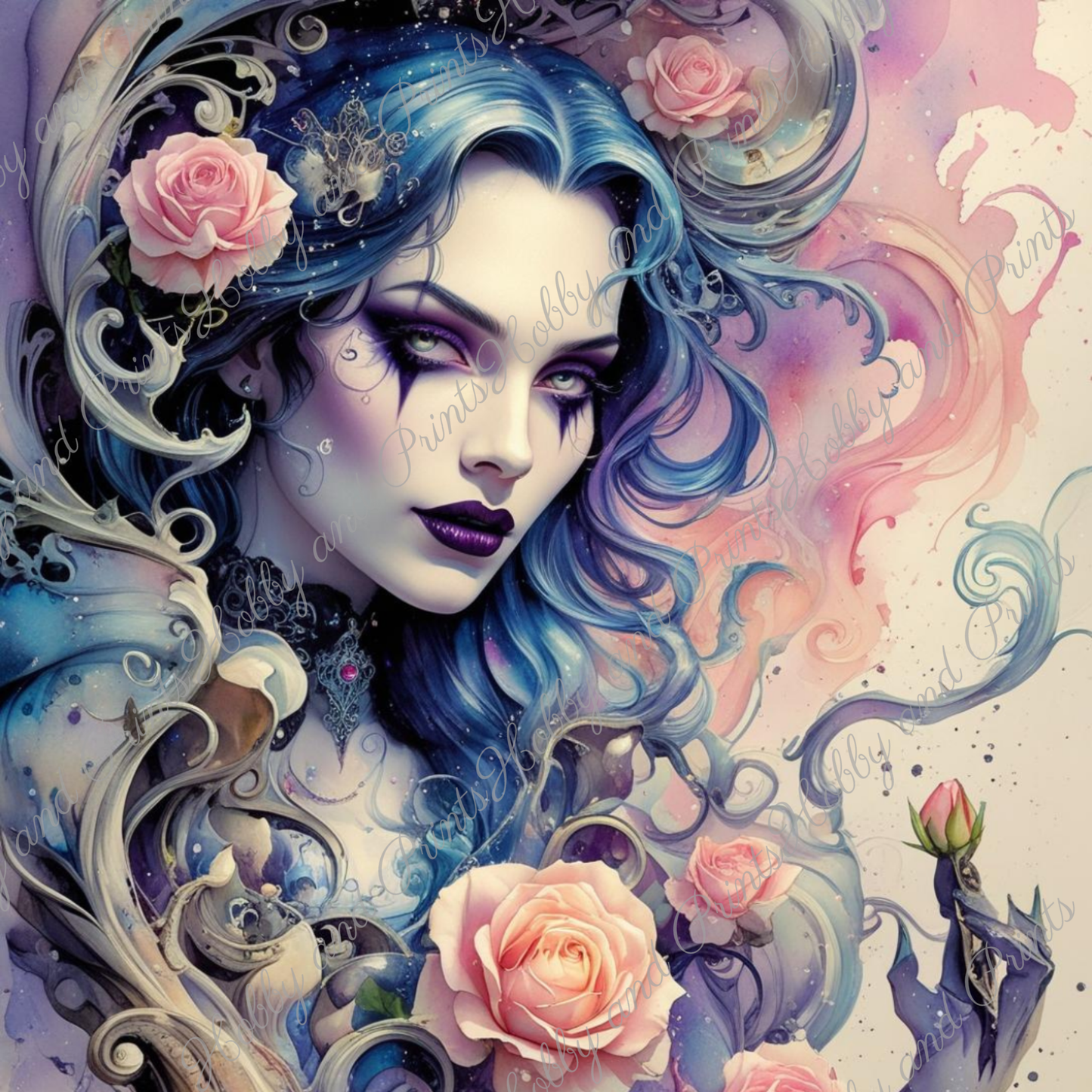 Vampirfrau mit Rosen