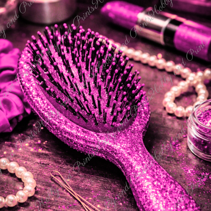 Pinke Glitzer Haarbürste – Luxus Beauty Glamour