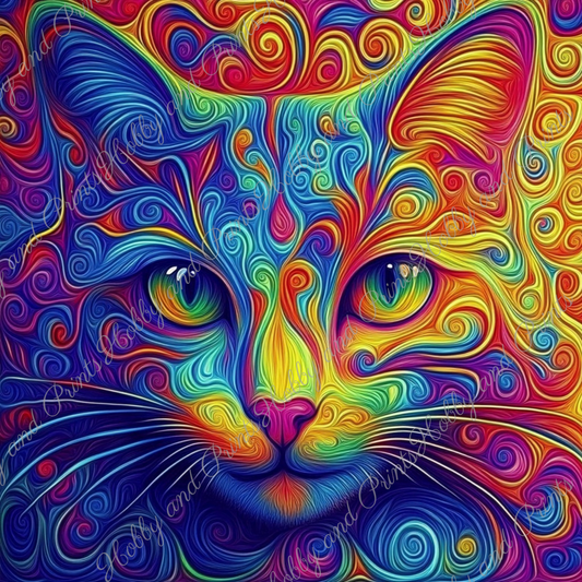 Psychedelische Katze Margo