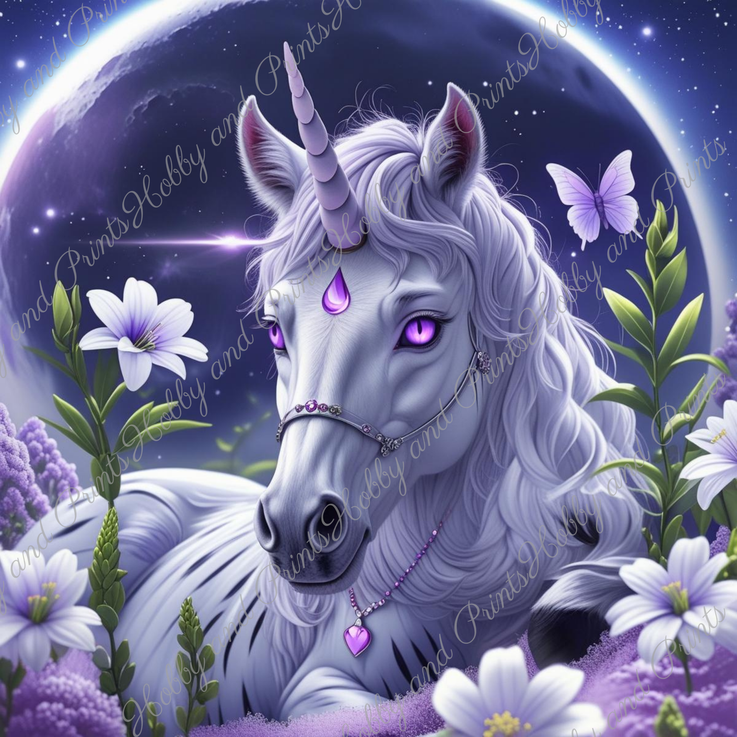 weißes Einhorn im Traumland