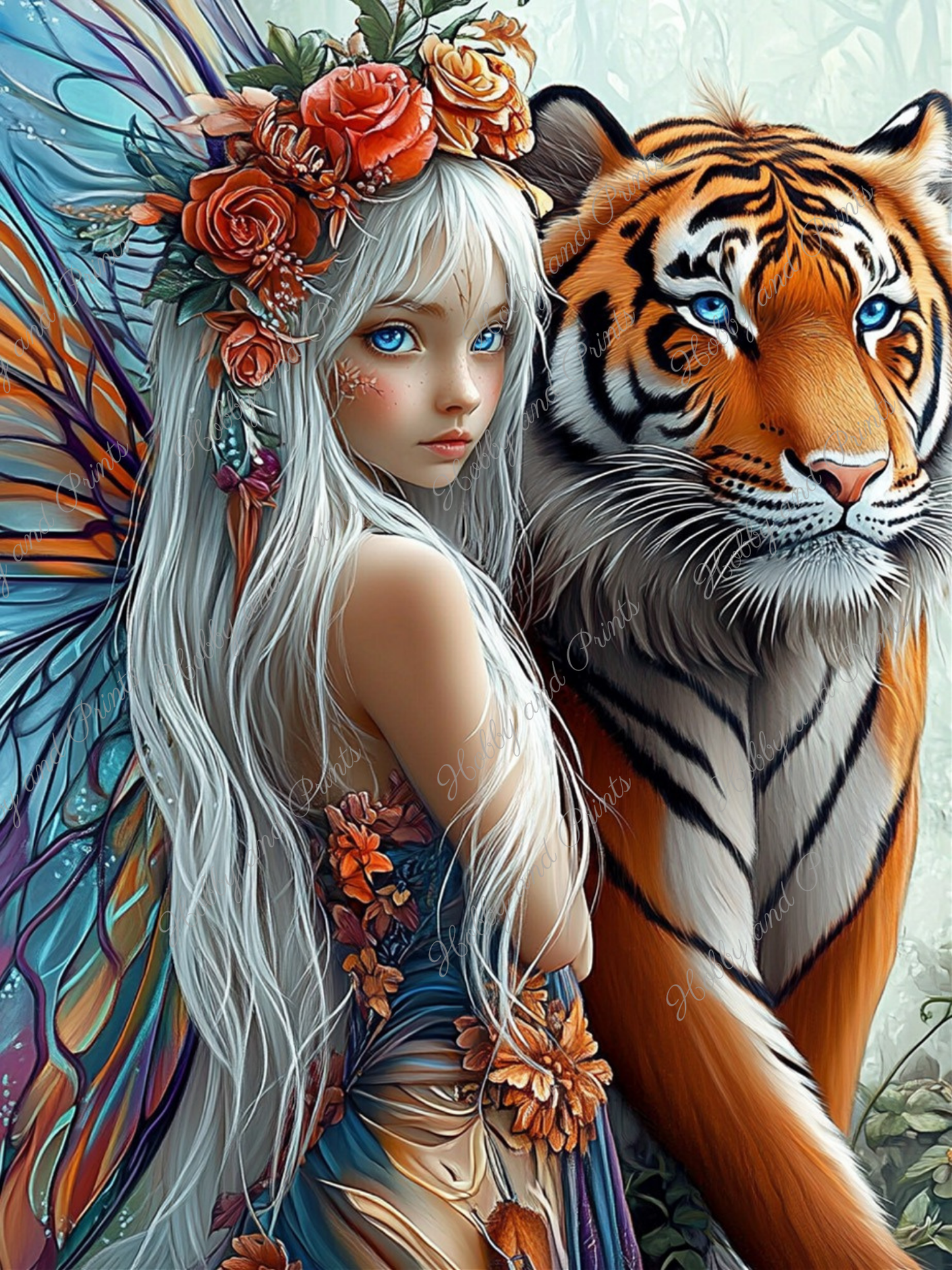 zauberhafte Elfe mit Tiger