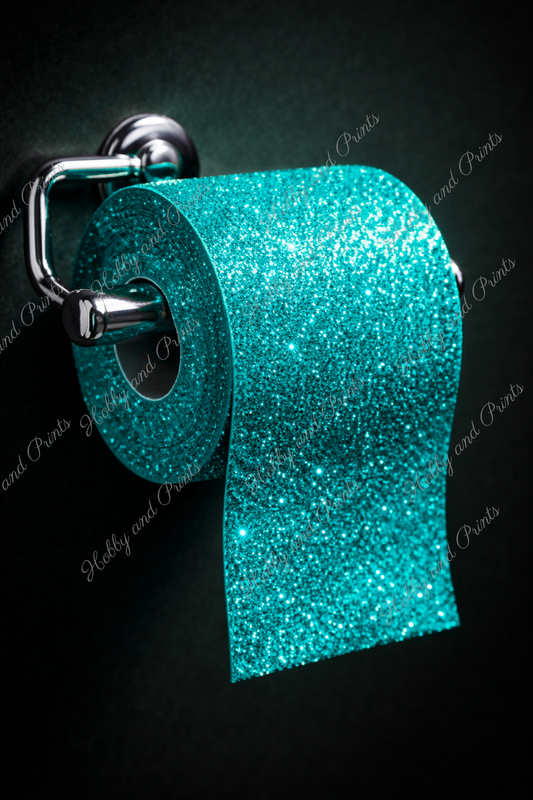 Glitzer Toilettenpapier türkis