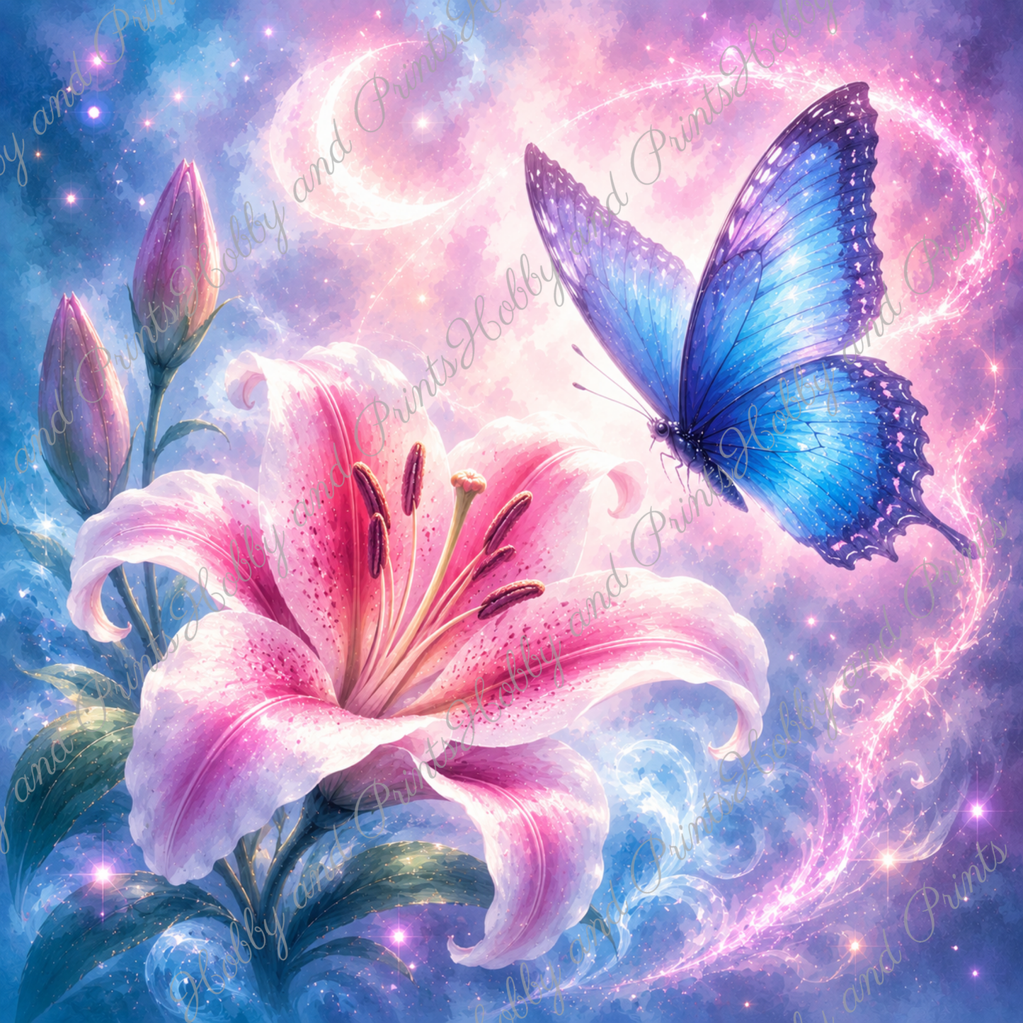 Blauer Schmetterling im magischen Licht