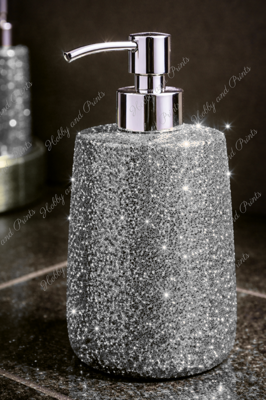 Glitzer Seifenspender Silber – Luxus Badezimmer Deko