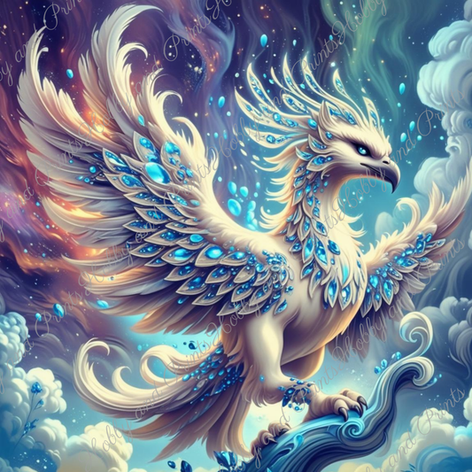 Schneephönix Jupiter im Winterwolkenland