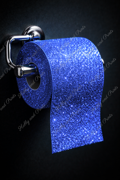 Glitzer Toilettenpapier blau