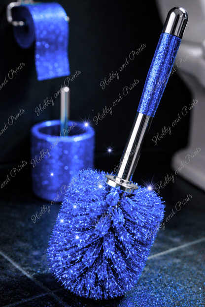 WC Bürste blau Glitzer Klobürste