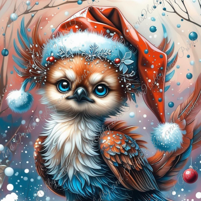 Phönix Hera mit Weihnachtsmütze