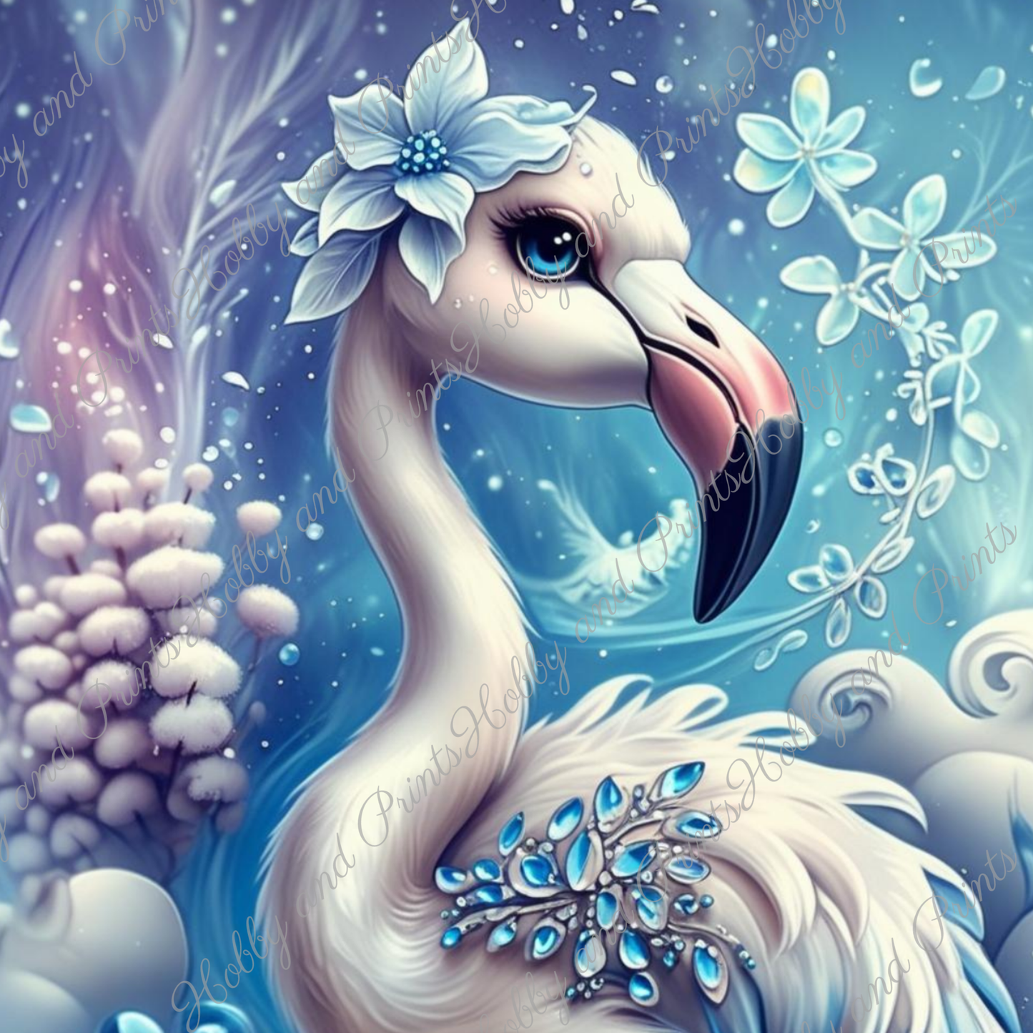 Schneeflamingo Gabriela im Winterwunderland