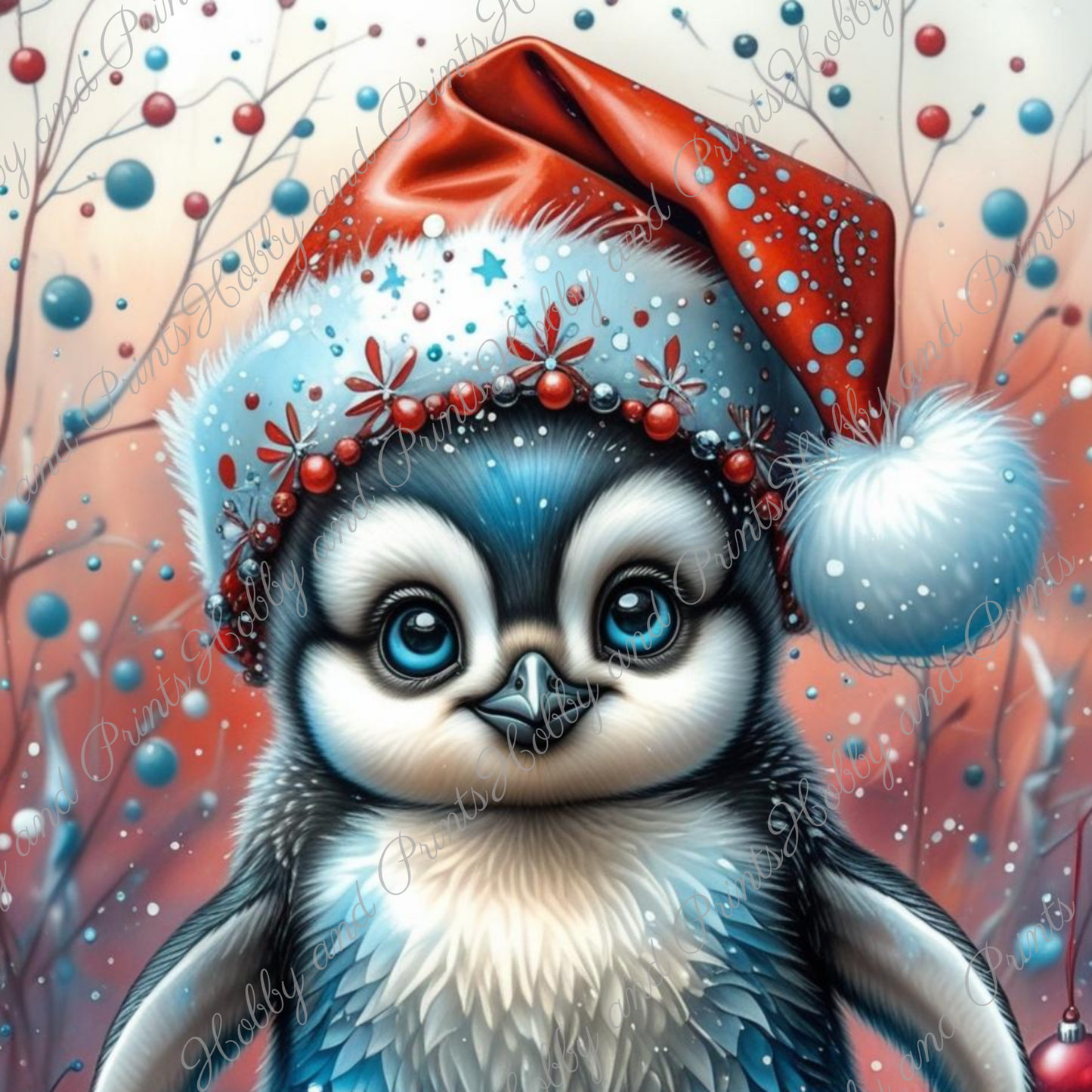 Pinguin Sascha mit Weihnachtsmütze