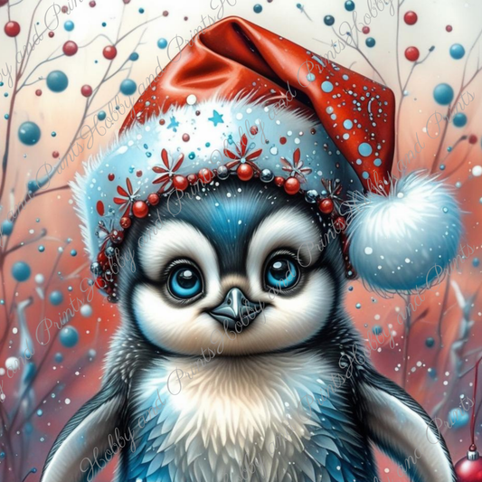 Pinguin Sascha mit Weihnachtsmütze