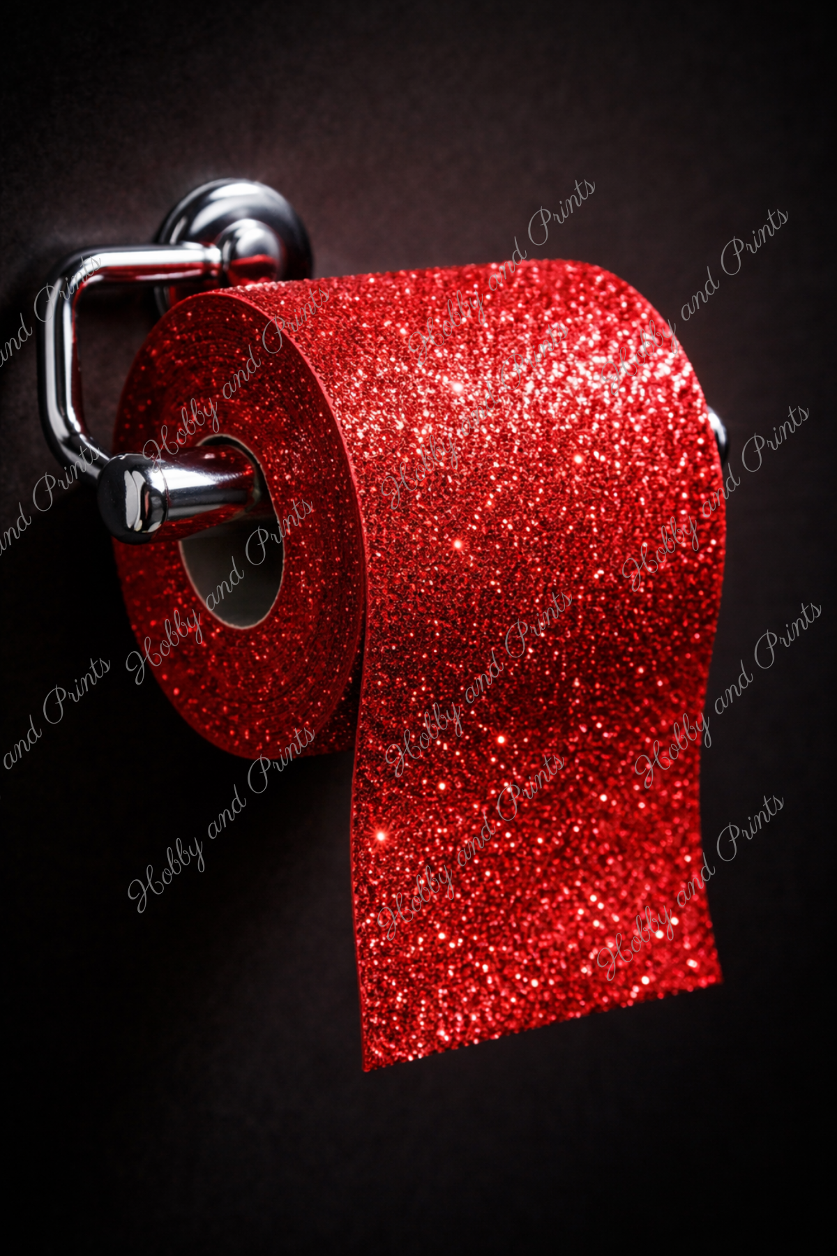 Glitzer Toilettenpapier rot