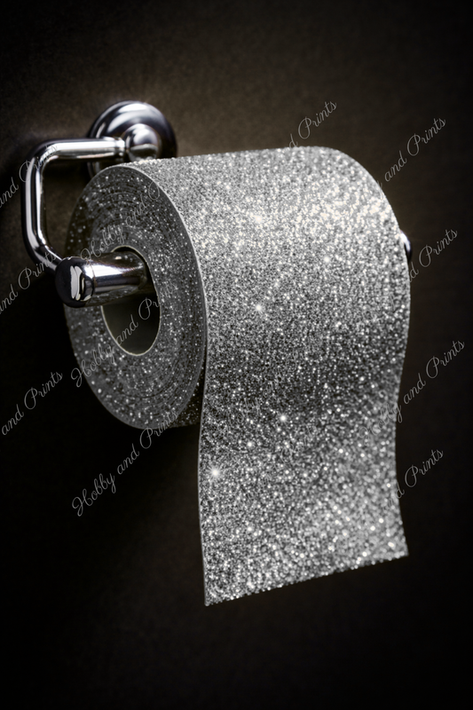 Glitzer Toilettenpapier silber