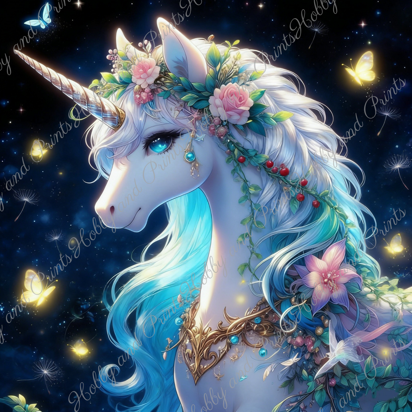 Einhorn Mystique bei Nacht