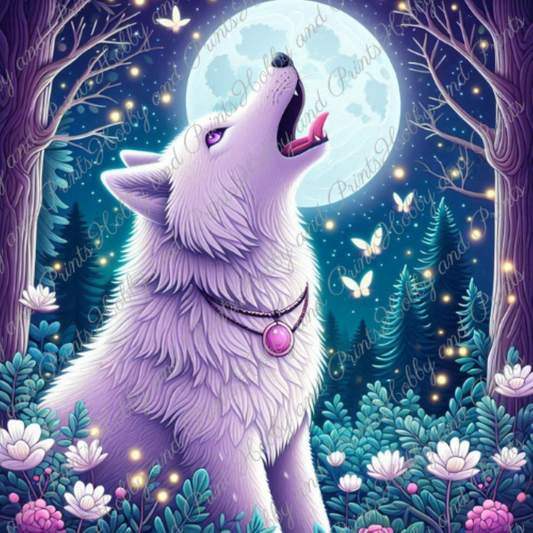 weißer Wolf Comic-Style