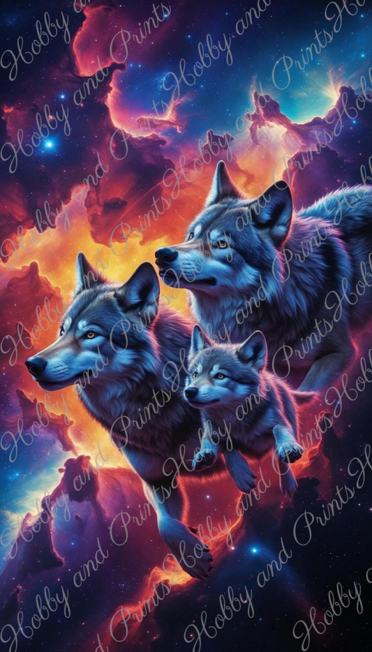 Wolfsfamilie in der Galaxis