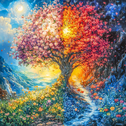 Jahreszeitenbaum in all seiner Schönheit